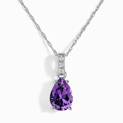 Amethyst Lab Diamond Necklace Sway - February Birthstone