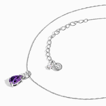 Amethyst Diamond Necklace Sway - February Birthstone
