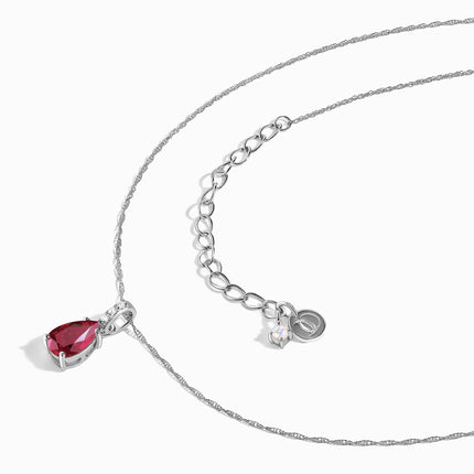 Ruby Diamond Necklace Sway - July Birthstone