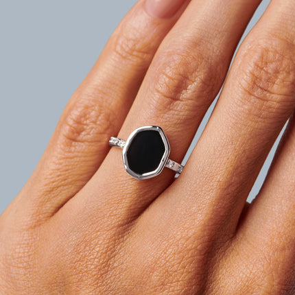 Crystal Ring - Hypnotic Black Onyx