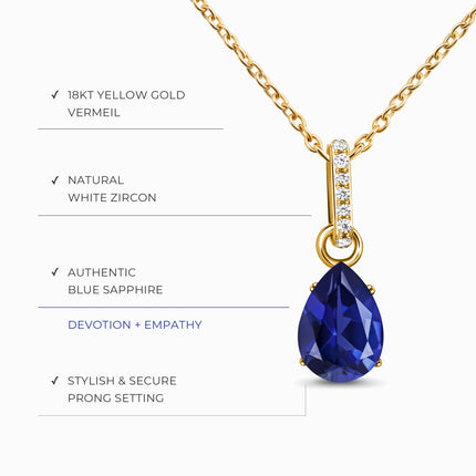 Blue Sapphire Necklace Sway - September Birthstone