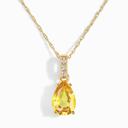 Citrine Lab Diamond Necklace Sway - November Birthstone