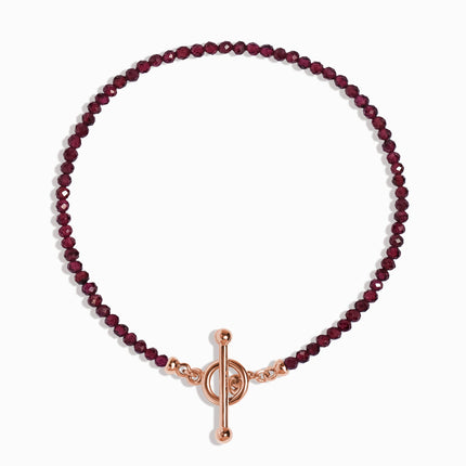 Rhodolite Garnet T-Lock Beads Bracelet - Raise Your Vibrations