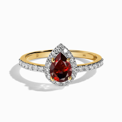 Garnet Diamond Ring - Tear of Joy
