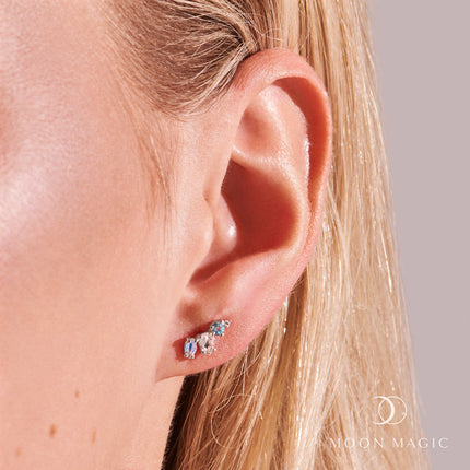 Moonstone Blue Topaz Earrings - Soaring Climbers