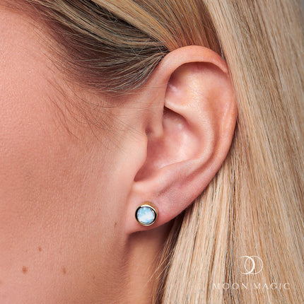 Moonstone Studs - Solitaire