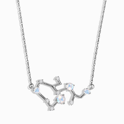 Moonstone Lab Diamond Necklace - Sagittarius Zodiac Constellation
