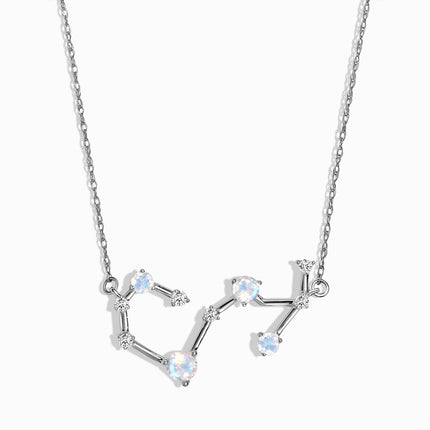 Moonstone Lab Diamond Necklace - Scorpio Zodiac Constellation