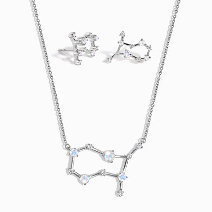 Gemini Zodiac Constellation Necklace & Earrings