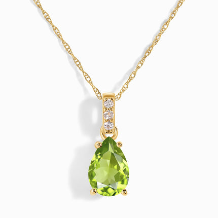 Peridot Lab Diamond Necklace Sway - August Birthstone