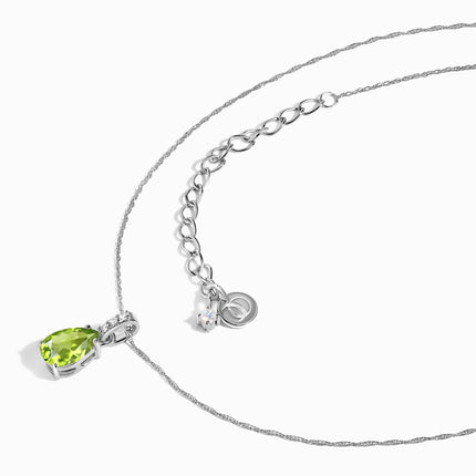 Peridot Diamond Necklace Sway - August Birthstone