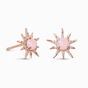 Rose Quartz Earrings - Starlight Studs