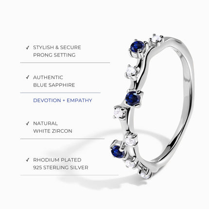 Blue Sapphire Ring - Stardust Band
