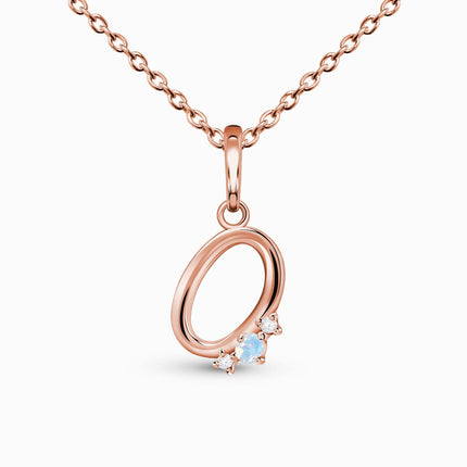 Moonstone Necklace - Lucky Letter O