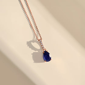 Blue Sapphire Necklace Sway - September Birthstone