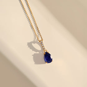 Blue Sapphire Necklace Sway - September Birthstone