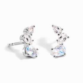 Moonstone White Zircon Earrings - Aurora