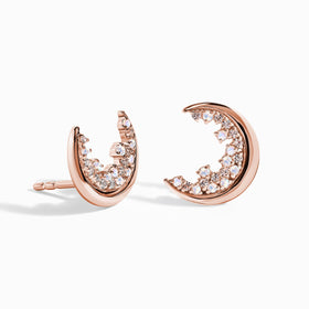 Moonstone White Zircon Earrings - Lush Luna Studs