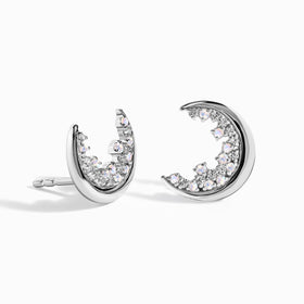 Moonstone White Zircon Earrings - Lush Luna Studs