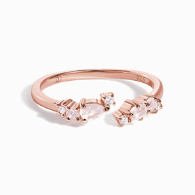 Adjustable Rose Quartz Ring - Flourish