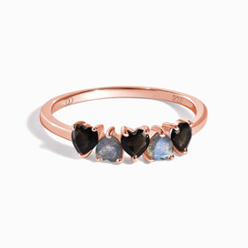 Black Obsidian Labradorite Ring - Crush