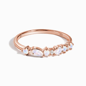 Fine Moonstone Lab Diamond Ring - Grace