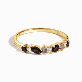 Fine Black Obsidian Lab Diamond Ring - Grace