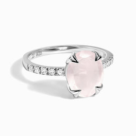 Fine Rose Quartz Lab Diamond Ring - Harlow