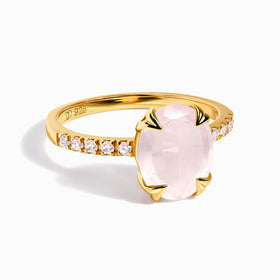Fine Rose Quartz Lab Diamond Ring - Harlow