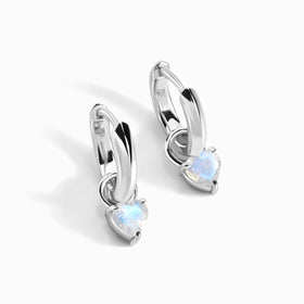 Moonstone Earrings - Love Hoops