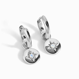 Moonstone Earrings - North Star Hoops