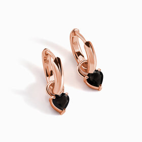 Black Obsidian Earrings - Love Hoops