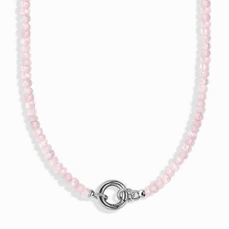 Rose Quartz Beads Necklace - Spirit Link Dotted