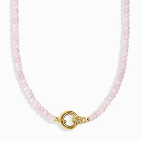 Rose Quartz Beads Necklace - Spirit Link Dotted