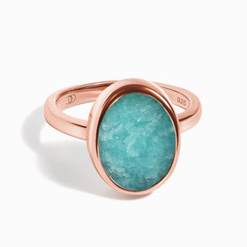 Raw Crystal Ring - Enfolded Amazonite