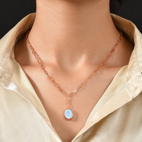 Moonstone Widelink Necklace - Enfolded Intuition