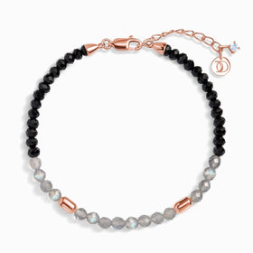 Labradorite Black Obsidian Beads Bracelet - Untamed