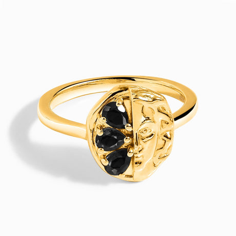 Black Obsidian Ring - Goddess