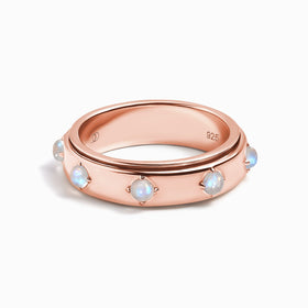 Moonstone Fidget Ring - Rooted Rotation