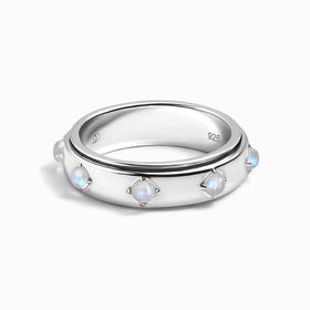 Moonstone Fidget Ring - Rooted Rotation
