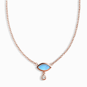 Moonstone & White Zircon Chain Divina Necklace - Ayra