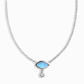 Moonstone & White Zircon Chain Divina Necklace - Ayra