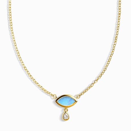 Moonstone & White Zircon Chain Divina Necklace - Ayra