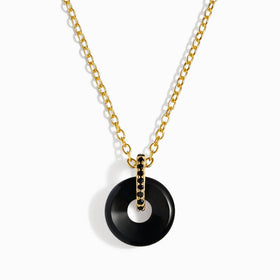 Black Obsidian Black Spinel Necklace - Liora