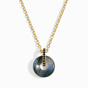 Labradorite Black Spinel Necklace - Liora