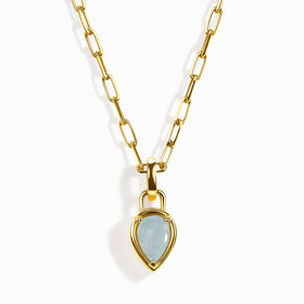 Aquamarine Talis Widelink Necklace - March Birthstone