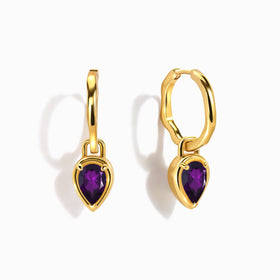 Amethyst Flow Hoops - February Birthstone