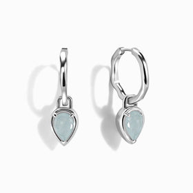 Aquamarine Flow Hoops - March Birthstone