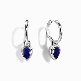 Blue Sapphire Flow Hoops - September Birthstone