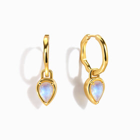 Moonstone Talis Hoops - June Birthstone